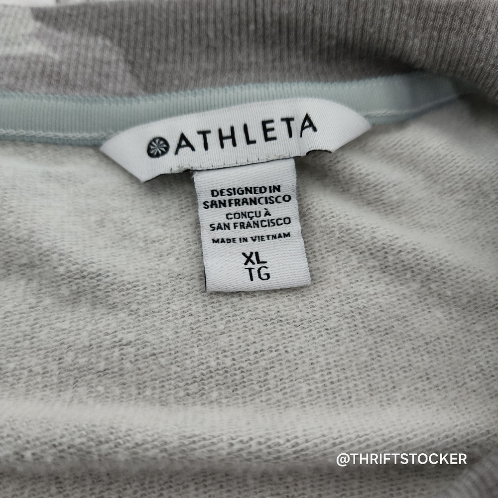 Athleta Gray Camo Print Long Sleeve Dress With Pockets - Picture 10 of 12